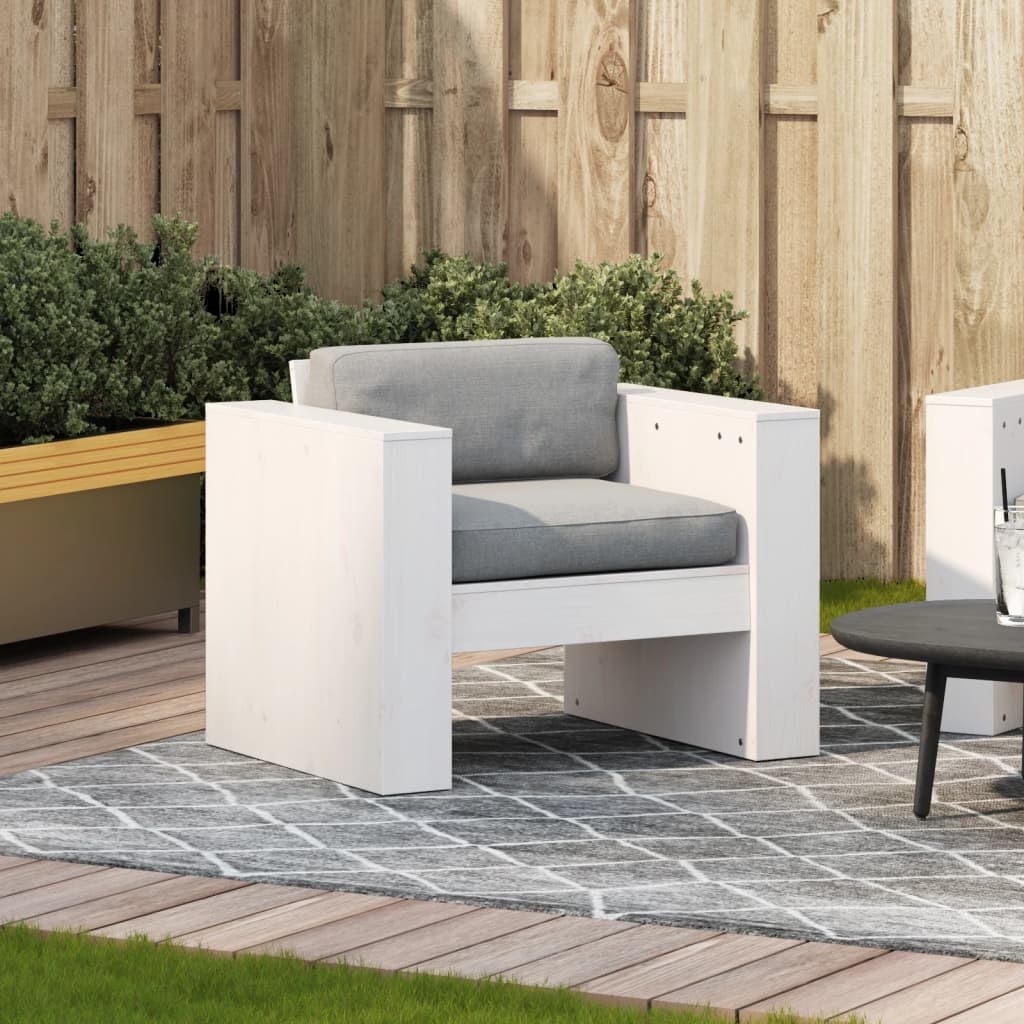 VidaXL Tuinbank 79x60x62 cm massief grenenhout wit