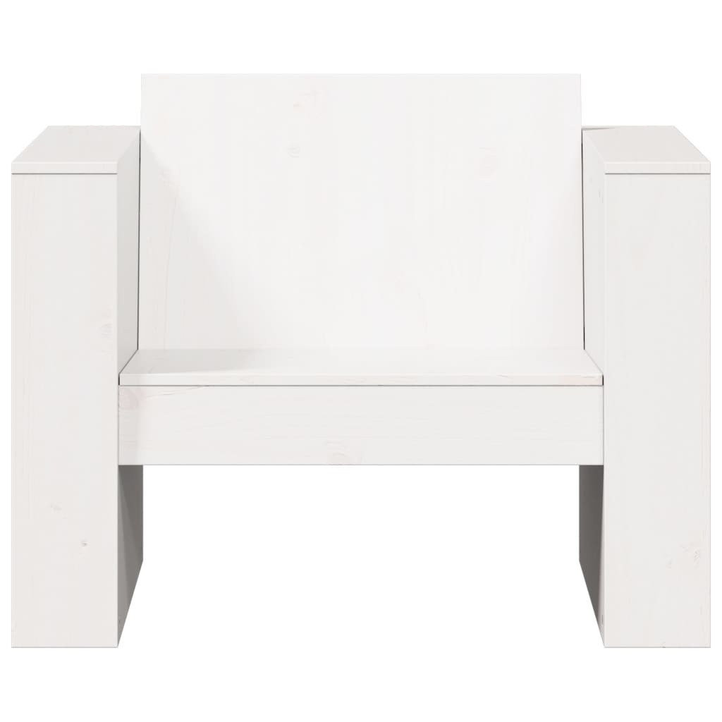 VidaXL Tuinbank 79x60x62 cm massief grenenhout wit
