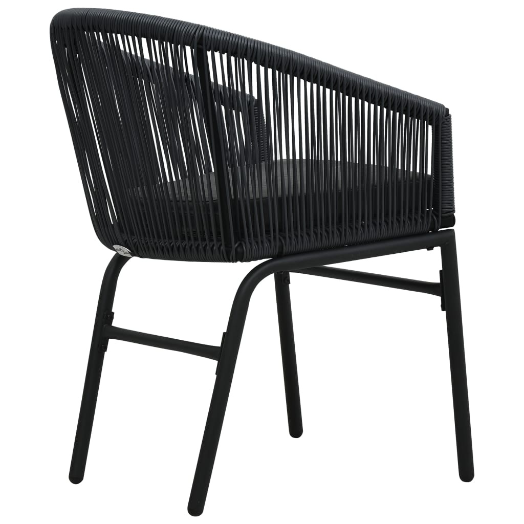 VidaXL Tuinstoelen 2 st PE-rattan zwart
