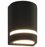 vidaXL Buitenwandlampen 2 st 35 W halfrond zwart