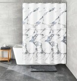 vidaXL Douchegordijn Marble 180x200 cm wit en grijs