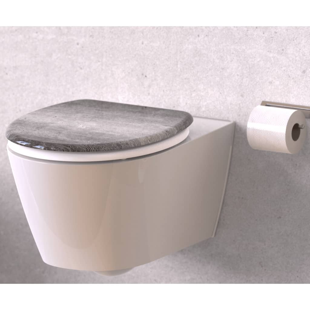 vidaXL Toiletbril met soft-close INDUSTRIAL GREY