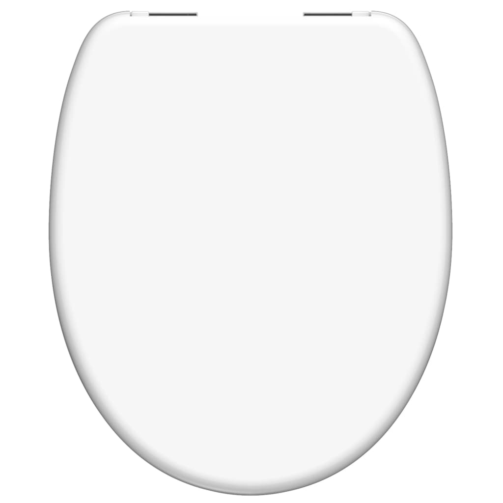 vidaXL Toiletbril met soft-close WHITE duroplast