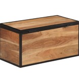 vidaXL Opbergbox 60x30x30 cm massief acaciahout en ijzer