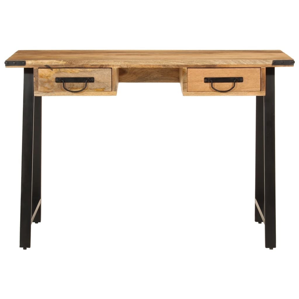 vidaXL Bureau met lades 105x55x70 cm massief mangohout en ijzer