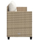 vidaXL Ligbed met kussens poly rattan beige