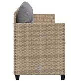 vidaXL Ligbed met kussens poly rattan beige