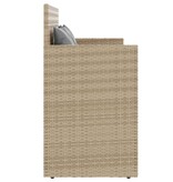 vidaXL Tuinbank met kussens poly rattan beige