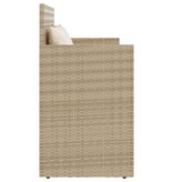 vidaXL Tuinbank met kussens poly rattan beige