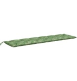 vidaXL Tuinbankkussens 2 st bladpatroon 200x50x7 cm stof