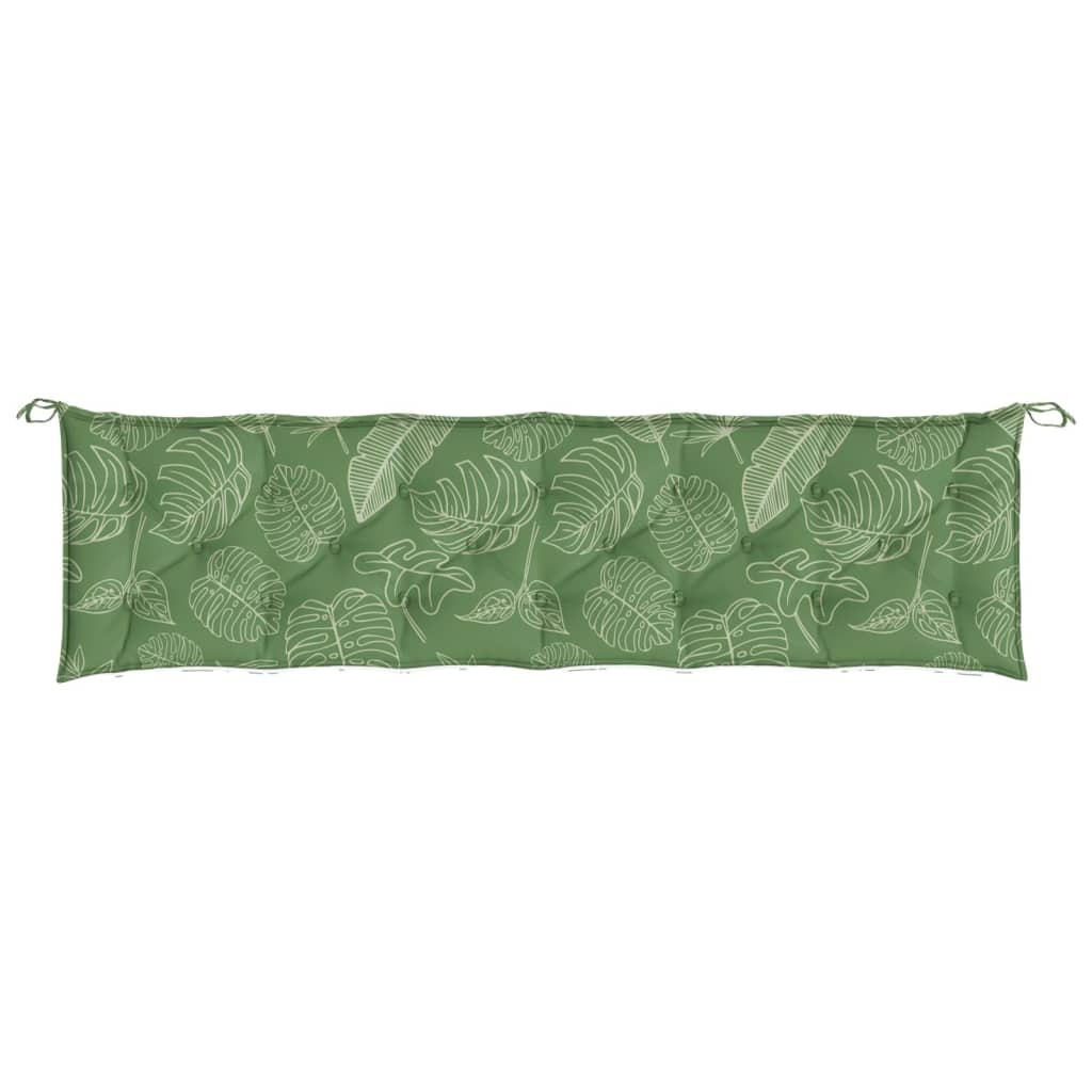 vidaXL Tuinbankkussens 2 st bladpatroon 200x50x7 cm stof