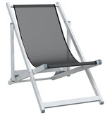 vidaXL Strandstoelen inklapbaar 2 st aluminium en textileen grijs