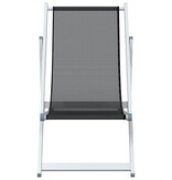 vidaXL Strandstoelen inklapbaar 2 st aluminium en textileen grijs