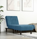 vidaXL Chaise longue fluweel blauw