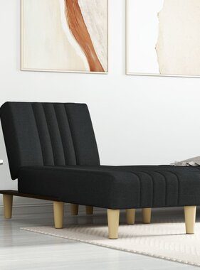 vidaXL Chaise longue stof zwart