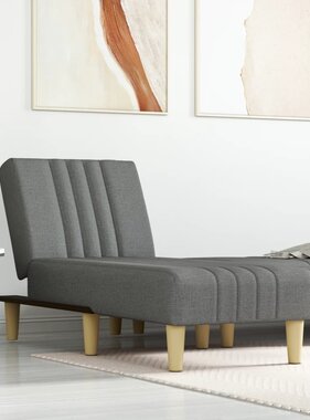 vidaXL Chaise longue stof donkergrijs