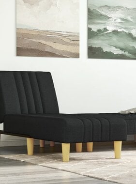 vidaXL Chaise longue stof zwart