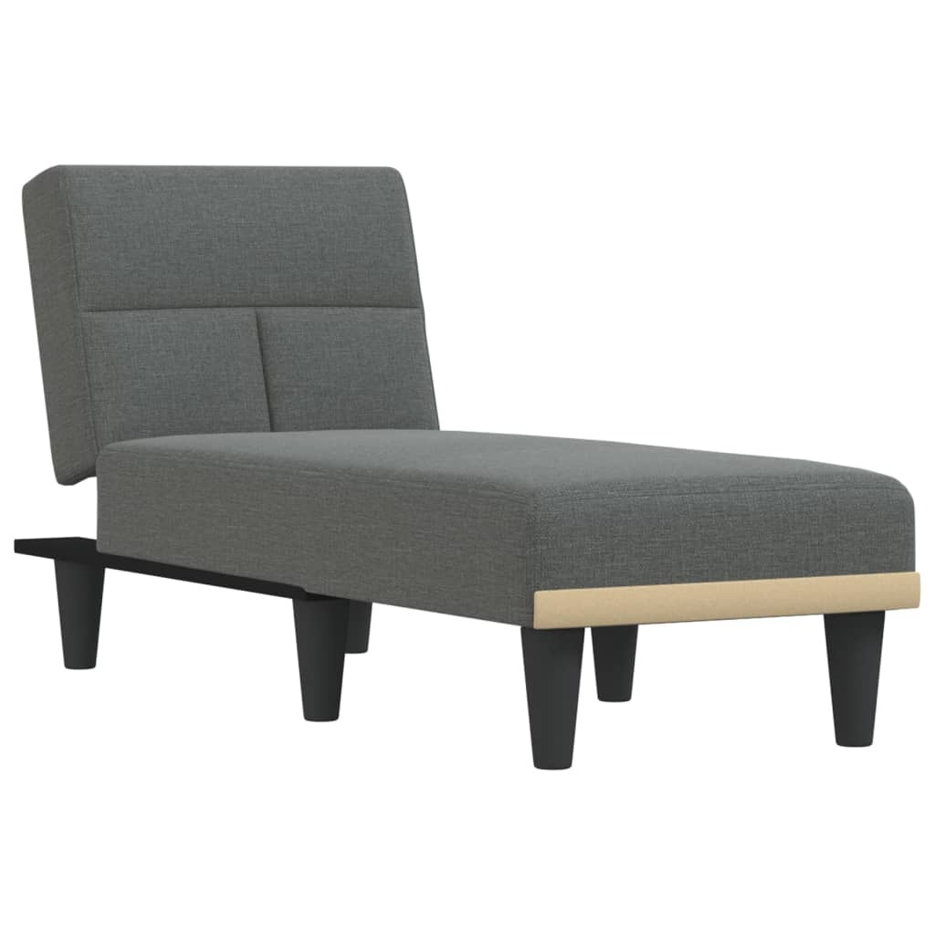 vidaXL Chaise longue stof donkergrijs