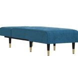 vidaXL Chaise longue fluweel blauw