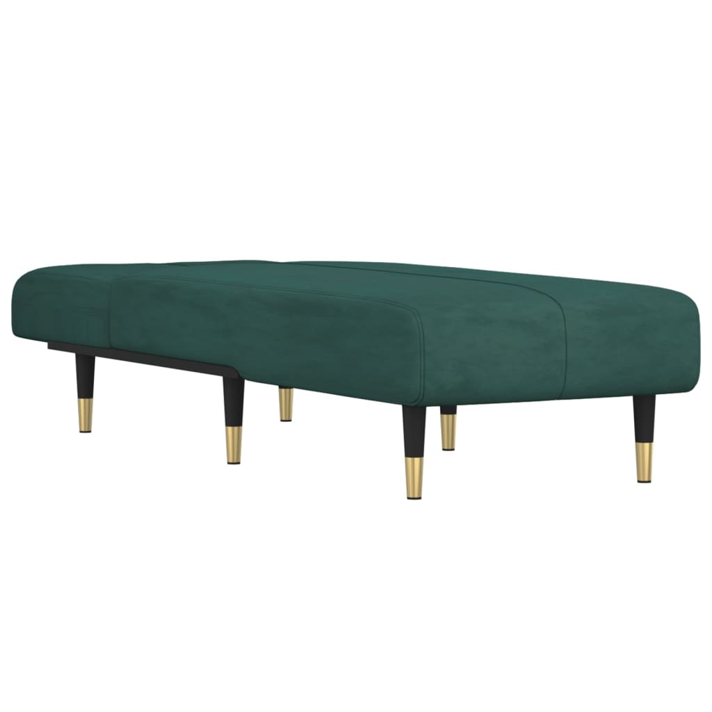 vidaXL Chaise longue fluweel donkergroen