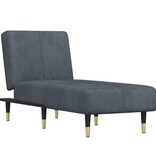 vidaXL Chaise longue fluweel donkergrijs