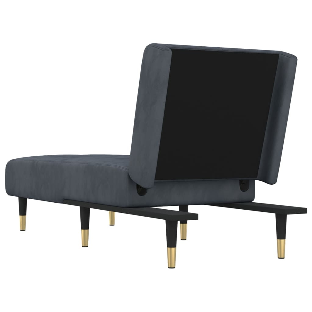 vidaXL Chaise longue fluweel donkergrijs