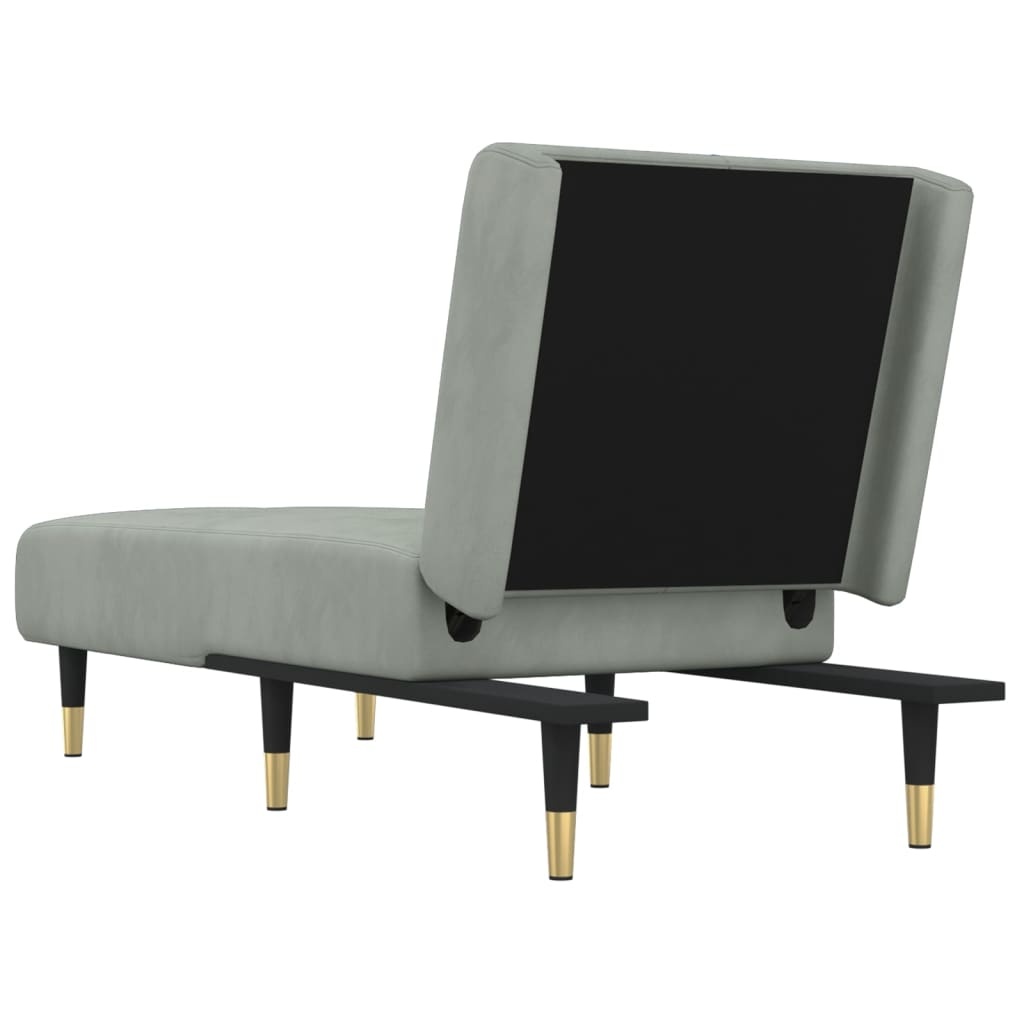 vidaXL Chaise longue fluweel lichtgrijs