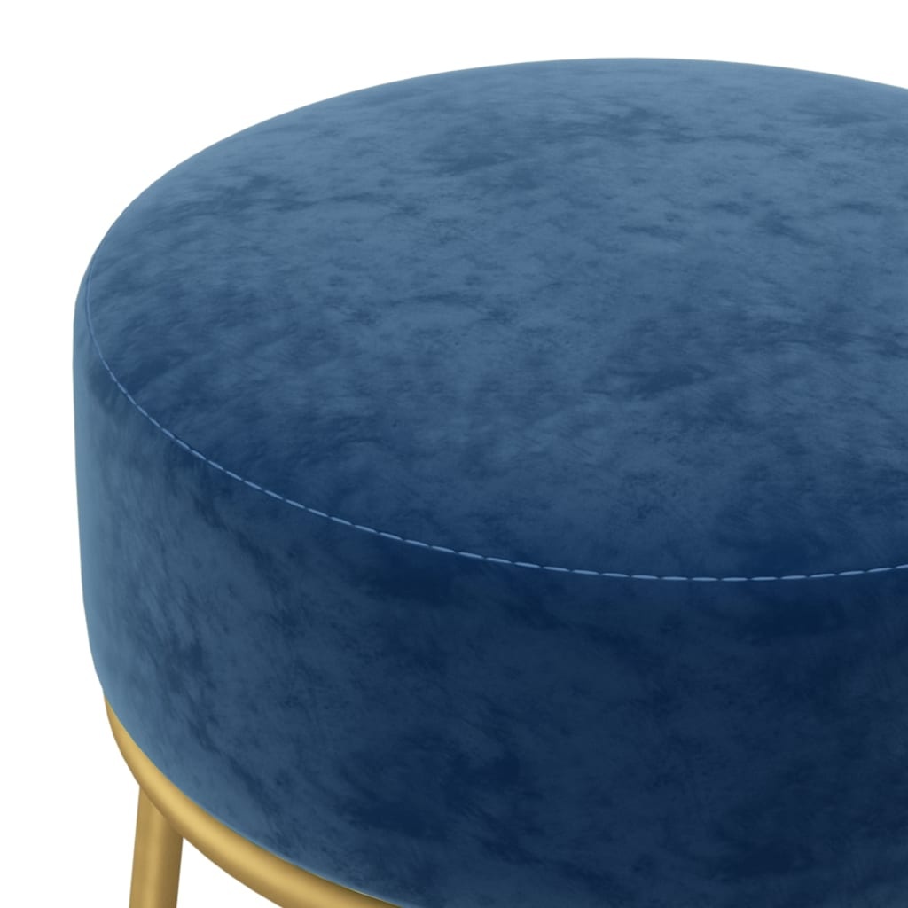 vidaXL Hocker rond fluweel blauw