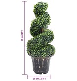 vidaXL Kunstplant met pot buxus spiraal 89 cm groen