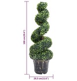 vidaXL Kunstplant met pot buxus spiraal 100 cm groen