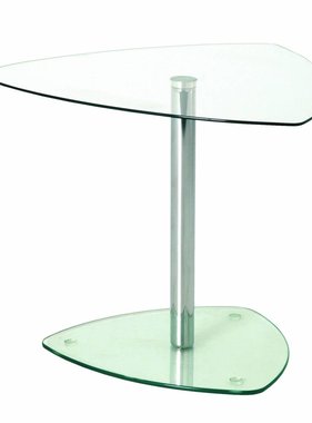 Glazen Bijzettafel of salontafel voor de receptie op kantoor 45x50x50 (hbd)