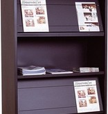 Tijdschriftenkast met 5 legborden in kleuren grijs  zwart en antraciet