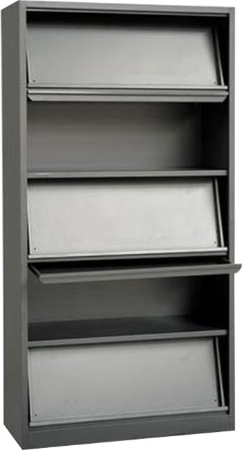 Tijdschriftenkast met 5 legborden in kleuren grijs  zwart en antraciet