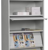 Tijdschriftenkast met 5 legborden in kleuren grijs  zwart en antraciet