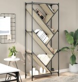 VidaXL Boekenkast 79x30x180 cm bewerkt hout en metaal sonoma eiken