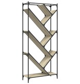 VidaXL Boekenkast 79x30x180 cm bewerkt hout en metaal sonoma eiken