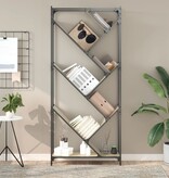 VidaXL Boekenkast 79x30x180 cm bewerkt hout en metaal sonoma eiken