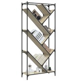 VidaXL Boekenkast 79x30x180 cm bewerkt hout en metaal sonoma eiken