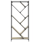 VidaXL Boekenkast 79x30x180 cm bewerkt hout en metaal sonoma eiken