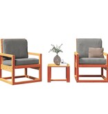 VidaXL 3-delige Loungeset massief grenenhout wasbruin