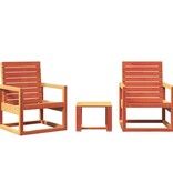 VidaXL 3-delige Loungeset massief grenenhout wasbruin