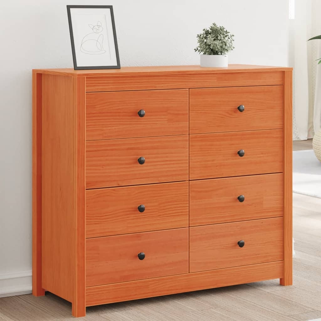 VidaXL Dressoir 100x40x90 cm massief grenenhout wasbruin