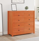 VidaXL Dressoir 100x40x90 cm massief grenenhout wasbruin