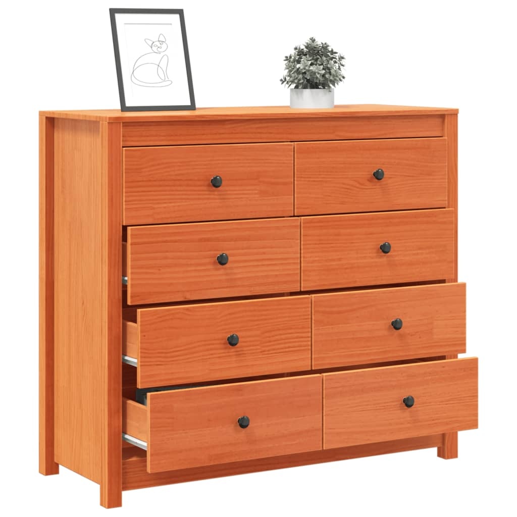 VidaXL Dressoir 100x40x90 cm massief grenenhout wasbruin