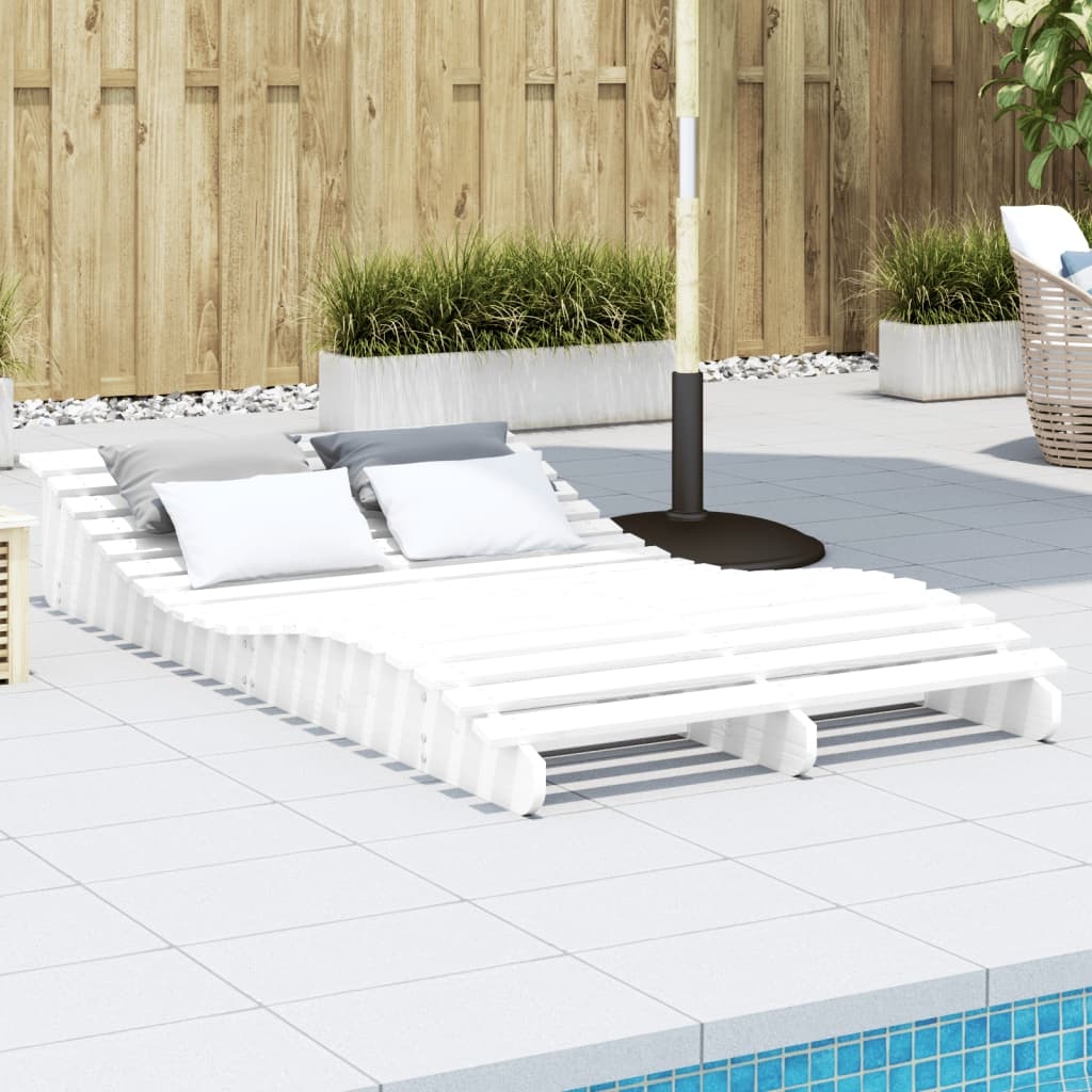 VidaXL Ligbed 205x110x31,5 cm massief grenenhout wit