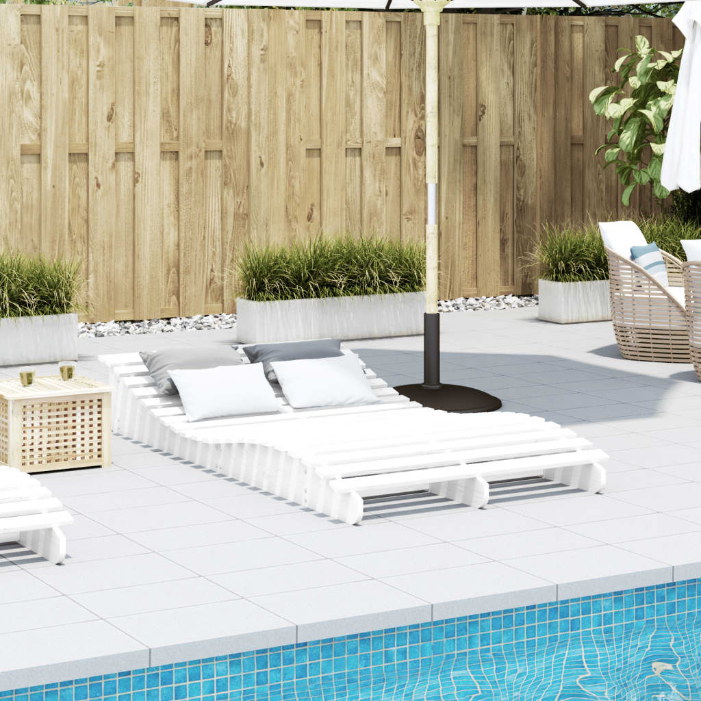 VidaXL Ligbed 205x110x31,5 cm massief grenenhout wit