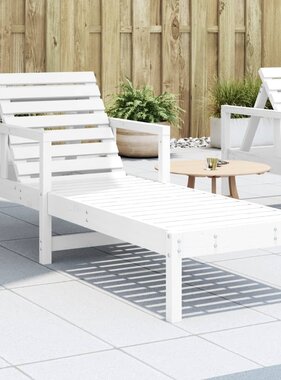 VidaXL Ligstoel 199,5x62x55 cm massief grenenhout wit