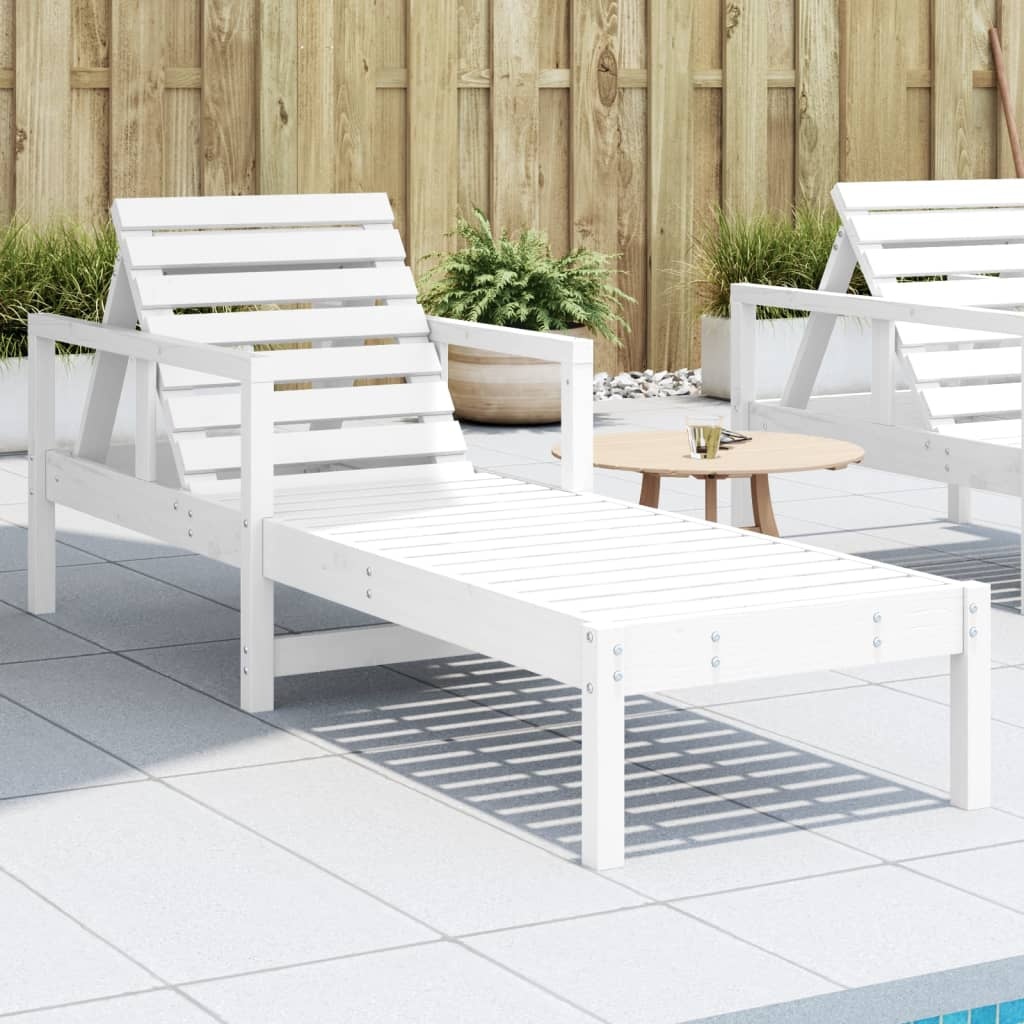 VidaXL Ligstoel 199,5x62x55 cm massief grenenhout wit