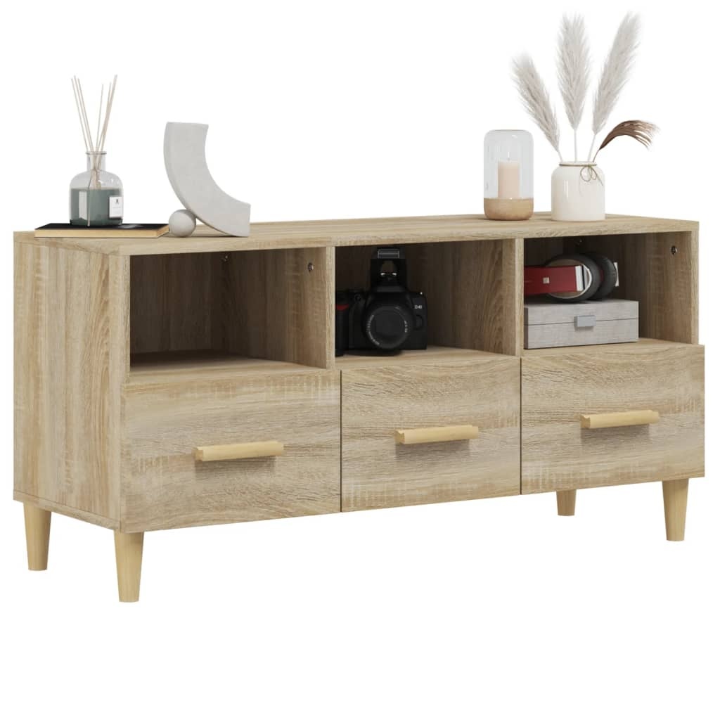 vidaXL Tv-meubel 102x36x50 cm bewerkt hout sonoma eikenkleurig