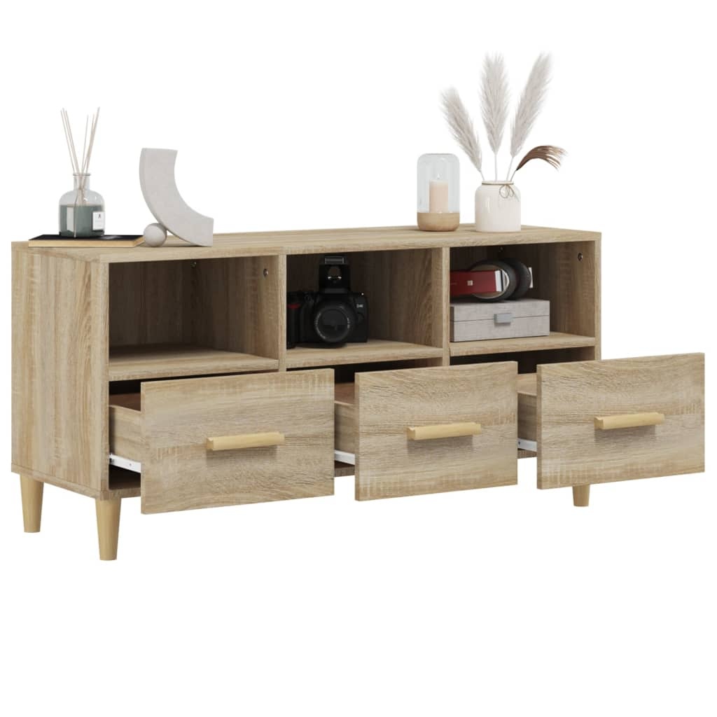 VidaXL Tv-meubel 102x36x50 cm bewerkt hout sonoma eikenkleurig